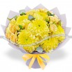 Имбирный чай - букет из желтых хризантем и роз 3